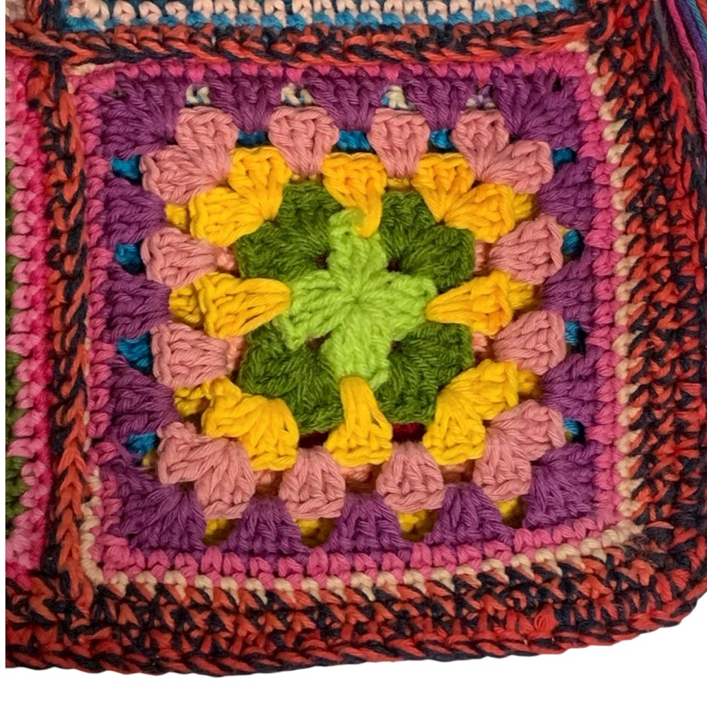Handmade Crochet Granny Square Bag - Picture 5 of 15